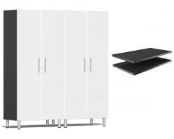 White Modular 2 Closet Cabinets and 2 extra shelves
