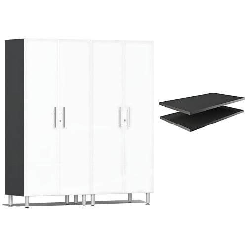 White Modular 2 Closet Cabinets and 2 extra shelves