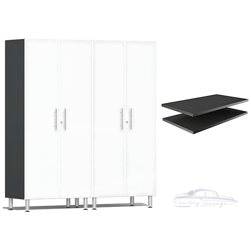 White Modular 2 Closet Cabinets and 2 extra shelves White Modular 2 Closet Cabinets and 2 extra shelves