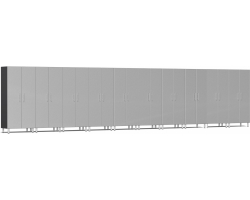 Stardust Silver Metallic MDF 10-Piece Tall Cabinet Set