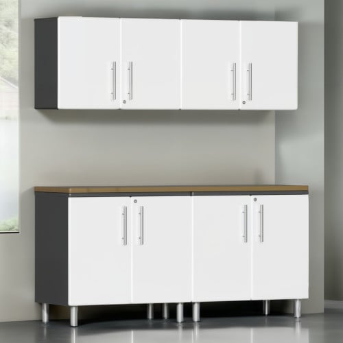 White Modular 5 Piece Garage Workstation Kit