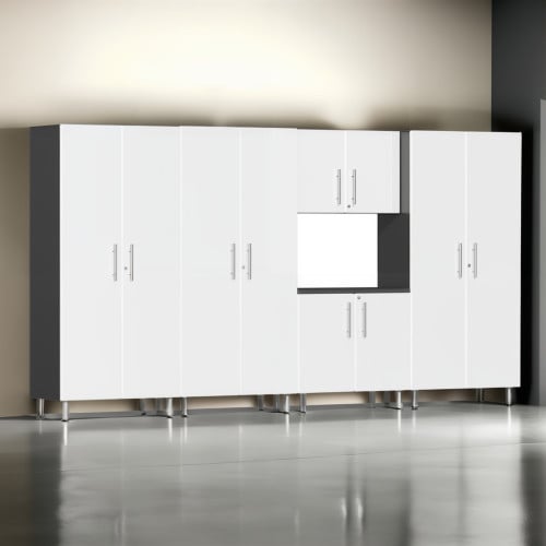 White Modular 5 Piece Kit of Garage Cabinets