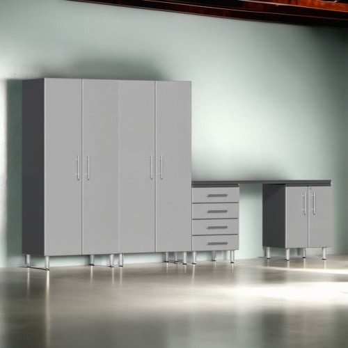 Silver Modular 5 Piece Set of Garage Cabinets