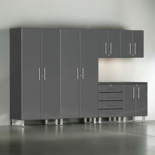 Grey Modular 6 Piece Kit of Garage Cabinets