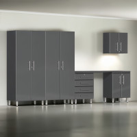 Grey Modular 6-Piece Garage Cabinet Set with Workbench