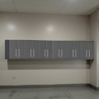 Grey Modular 6-Piece Lockable Wall-Mounted Garage Cabinet Set