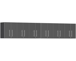 Graphite Grey Metallic MDF 6-Piece Wall Cabinet Set