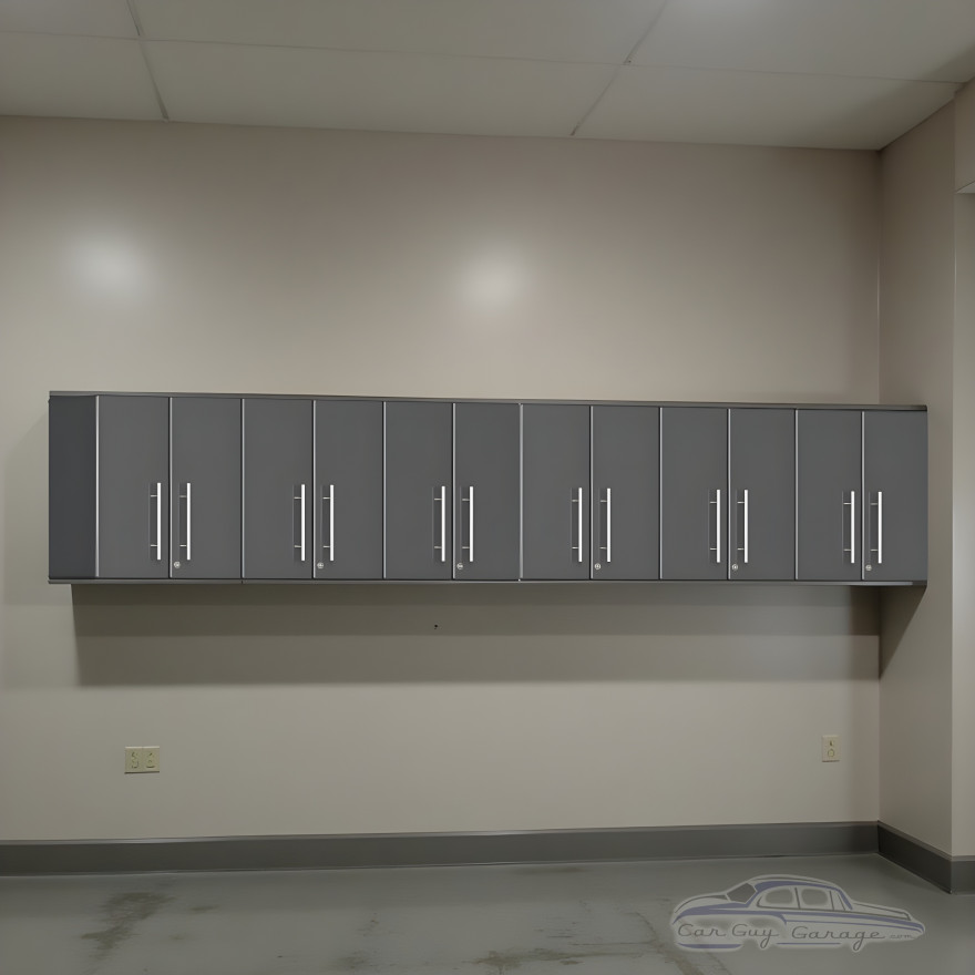 Grey Modular 6-Piece Lockable Wall-Mounted Garage Cabinet Set