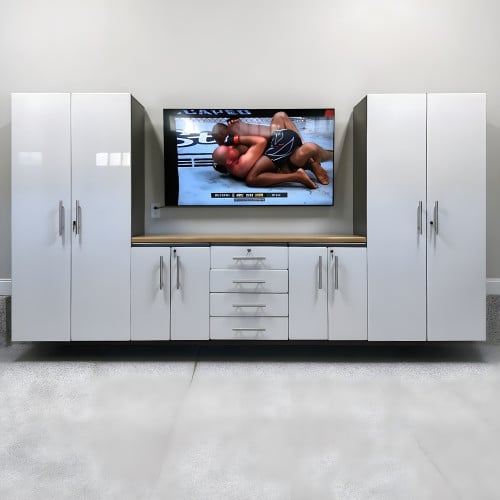 Silver Modular 6 Piece Set of Garage Cabinets