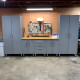 Silver Modular 6-Piece Garage Cabinet Set with Bamboo Butcher-Block