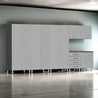 Silver Modular 7 Piece Kit of Garage Cabinets