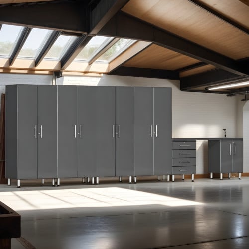 Grey Modular 7 Piece Set of Garage Cabinets