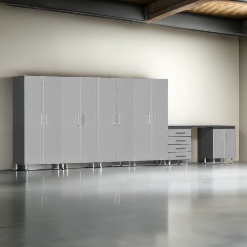 Silver Modular 7 Piece Set of Garage Cabinets
