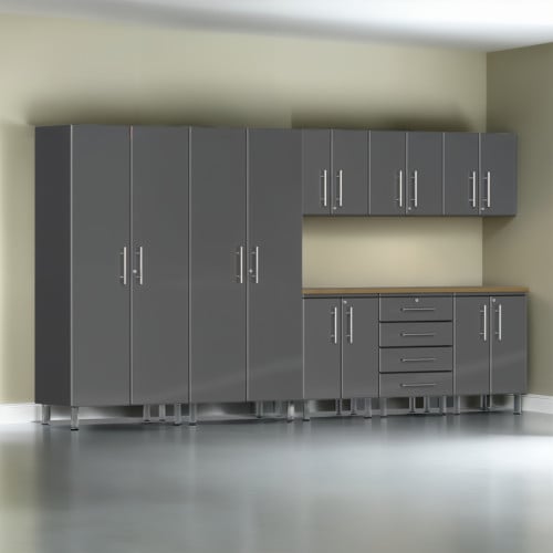 Grey Modular 9 Piece Set of Garage Cabinets