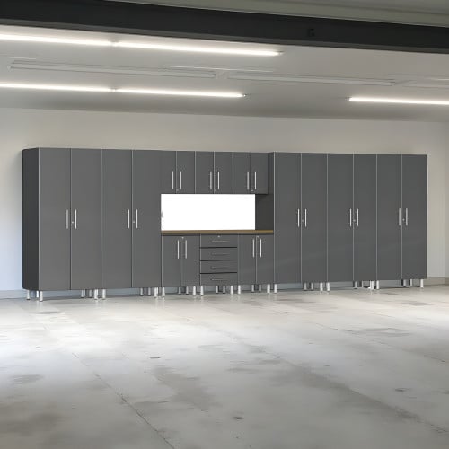 Grey Modular 12 Piece Set of Garage Cabinets