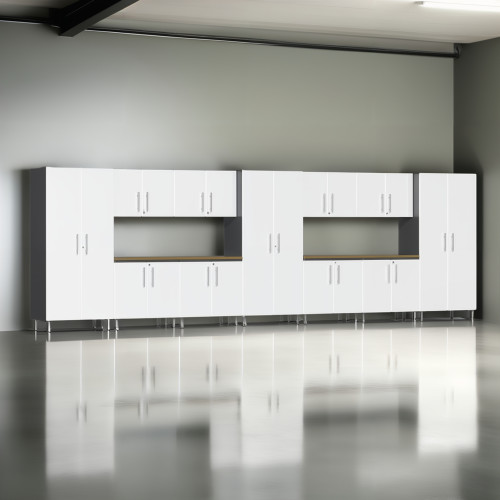 White Modular 13 Piece Set of Garage Cabinets