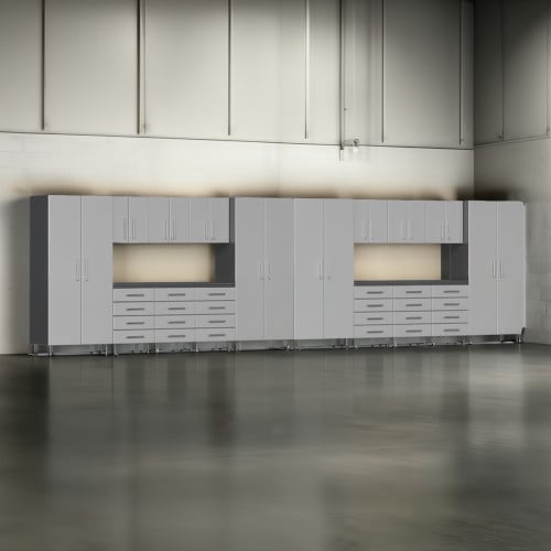 Silver Modular 18 Piece Set of Garage Cabinets