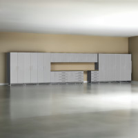 Silver Modular Stardust 19-Piece Garage Cabinet Workbench Set