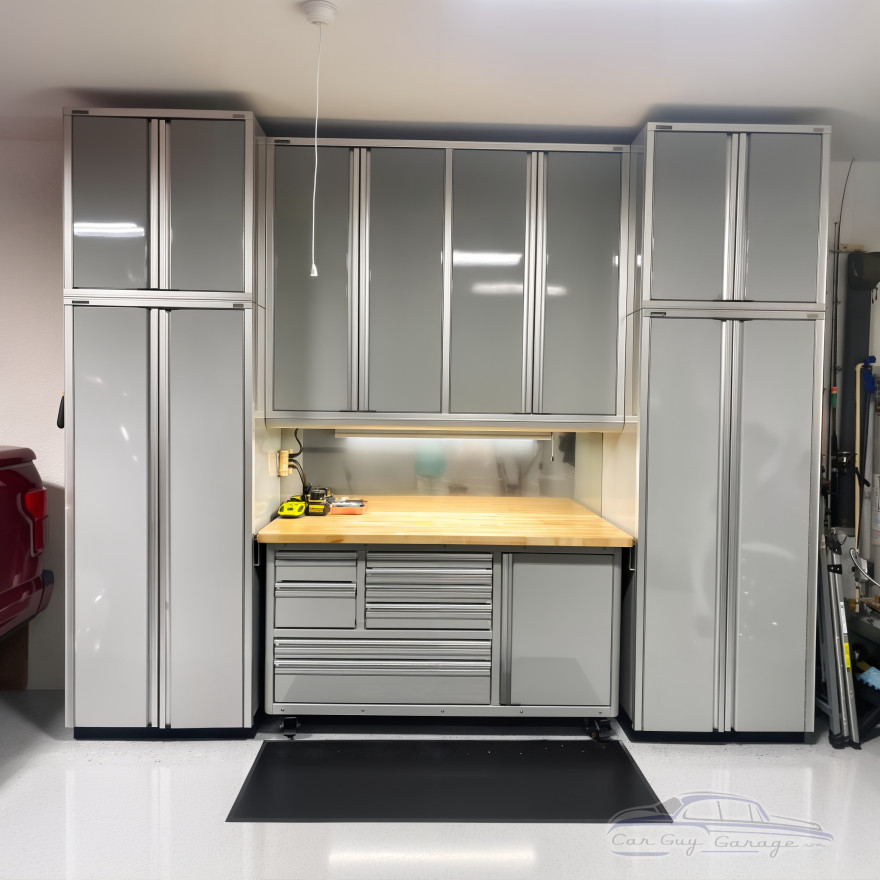 12-Foot Aluminum Garage Cabinets, Workbench, and Tool Cart