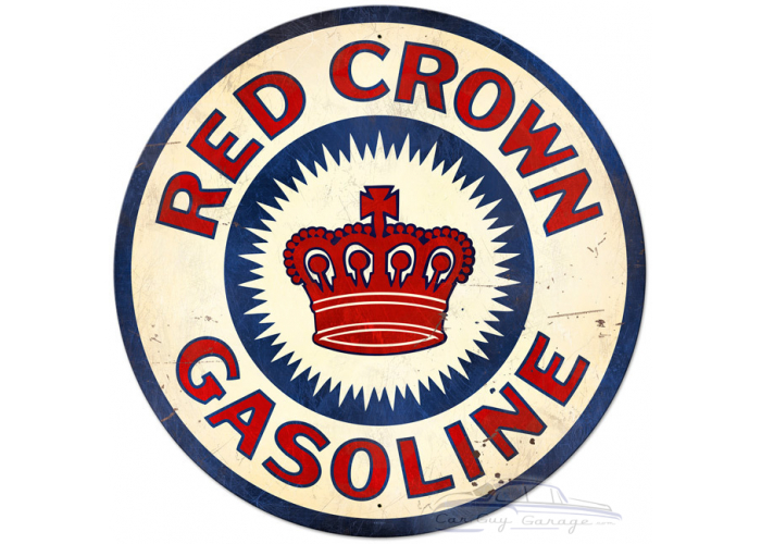 Red Crown Gas XL Metal Sign