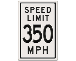 350 Speed Limit Metal Sign - 28" x 42"