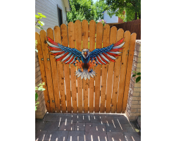 Eagle with US Flag Wing Spread Metal Sign - 42" x 25"