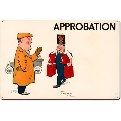 Shell Motor Spirit Approbation Metal Sign - 36" x 24"