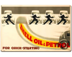 Shell Oil For Quick Starting Metal Sign