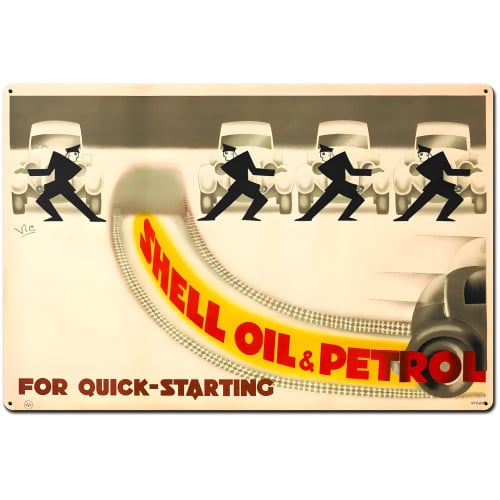 Shell Oil for Quick Starting Metal Sign - 36" x 24"