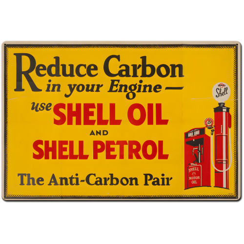 Reduce Carbon Shell Oil Petrol Metal Sign - 36" x 24"