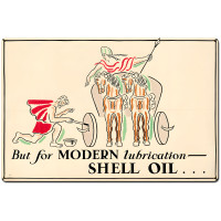 But Modern Lubrication Shell Oil Metal Sign - 36" x 24"