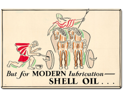 But Modern Lubrication Shell Oil Metal Sign - 36" x 24"