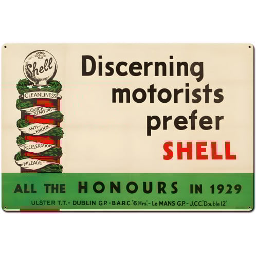 Discerning Motorists Prefer Shell Metal Sign - 36" x 24"