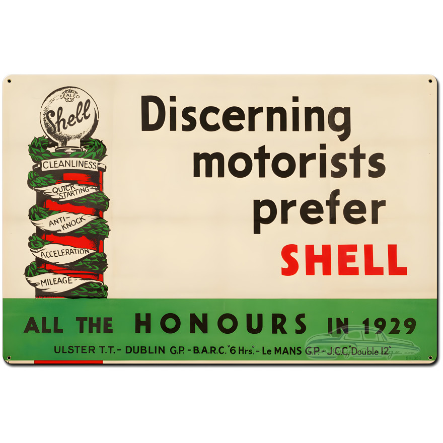 Discerning Motorists Prefer Shell Metal Sign - 36" x 24"
