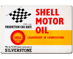Shell Motor Oil Leadership Lubrication Metal Sign - 36" x 24"
