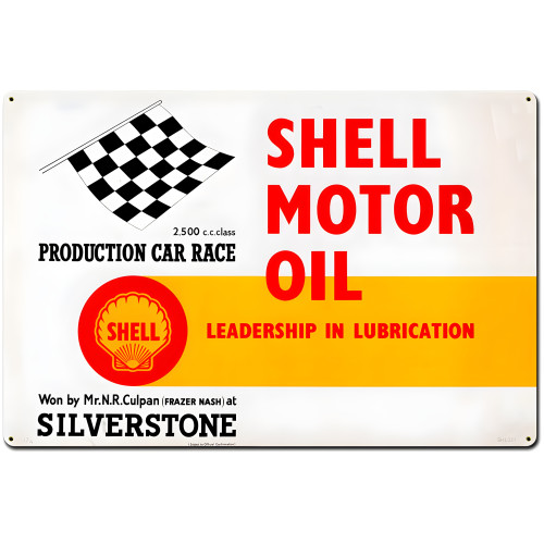 Shell Motor Oil Leadership Lubrication Metal Sign - 36" x 24"
