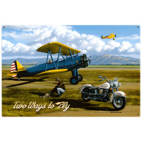 Two Ways to Fly Metal Sign - 36" x 24"