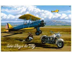 Two Ways to Fly Metal Sign - 36" x 24"