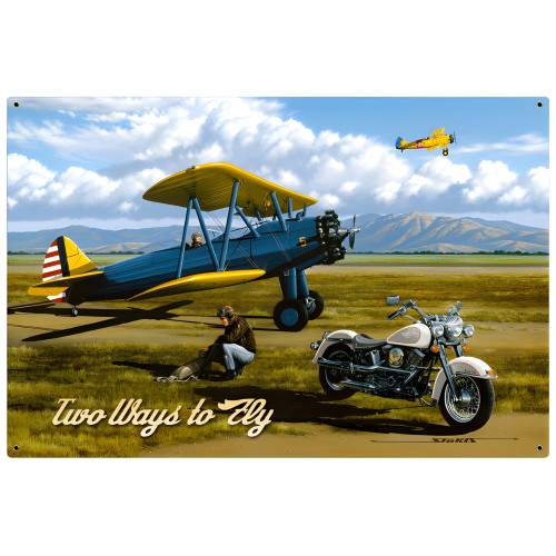 Two Ways to Fly Metal Sign - 36" x 24"