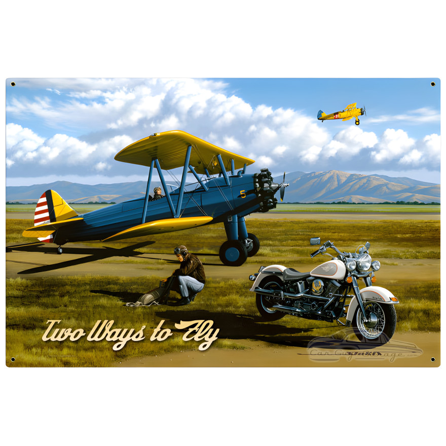 Two Ways to Fly Metal Sign - 36" x 24"
