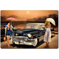 Women Love the Cadillac Philosophy Metal Sign - 36" x 24"