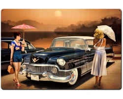 Women Love the Cadillac Philosophy Metal Sign - 36" x 24"