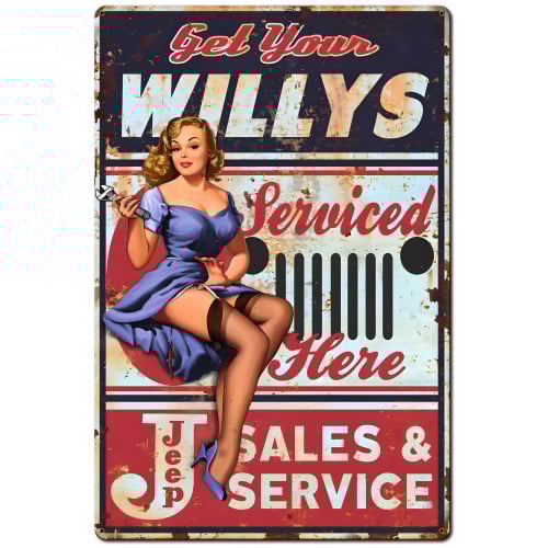 Willy's Services Metal Sign - 24" x 36"