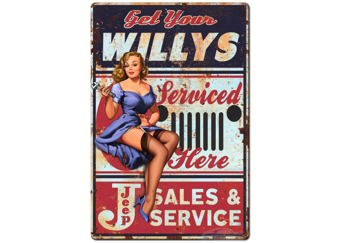 Willy's Services Metal Sign - 24" x 36"