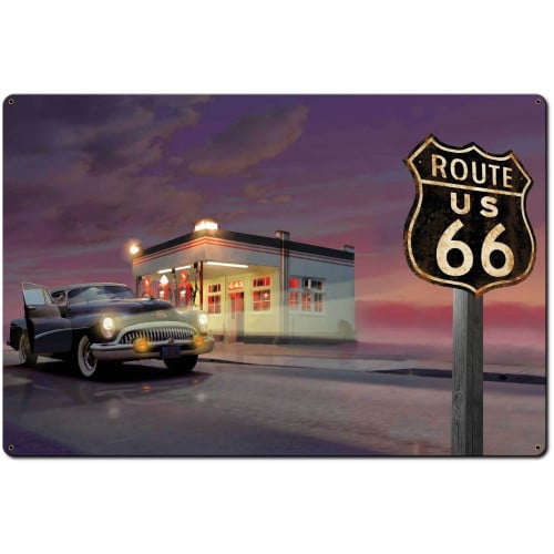 Route 66 Diner Metal Sign - 36" x 24"