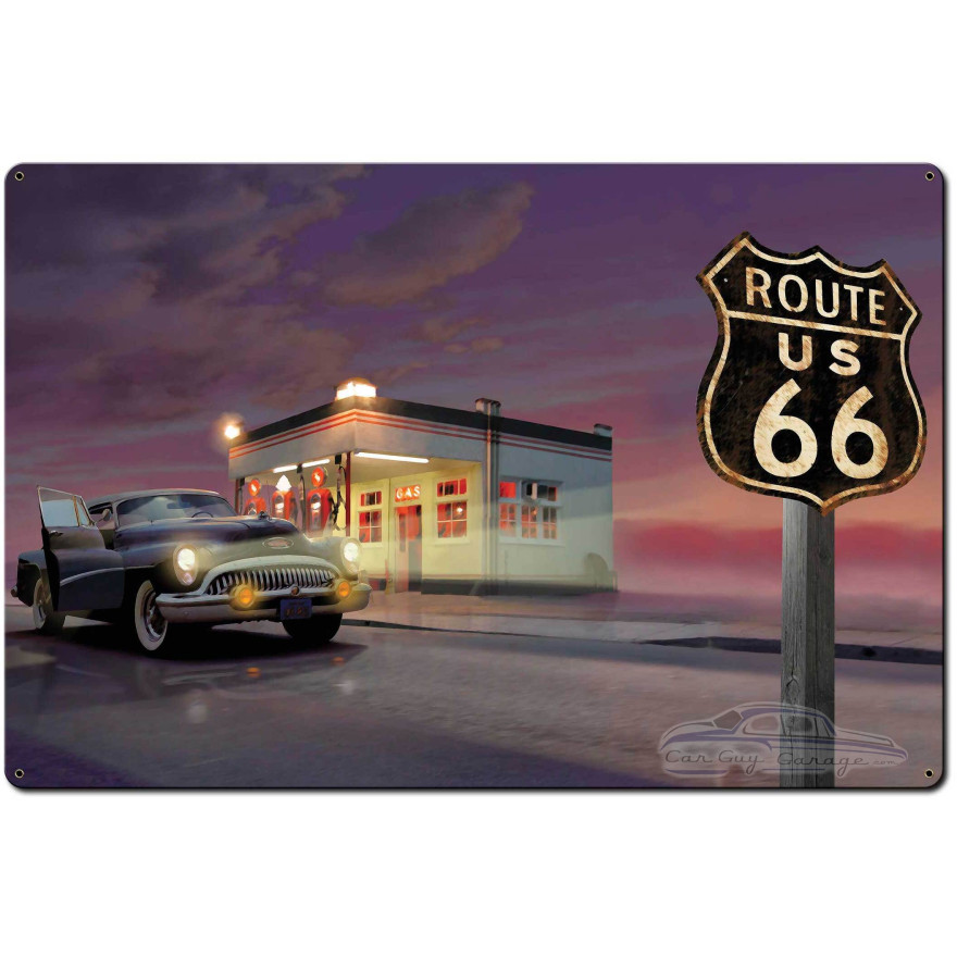 Route 66 Diner Metal Sign - 36" x 24"