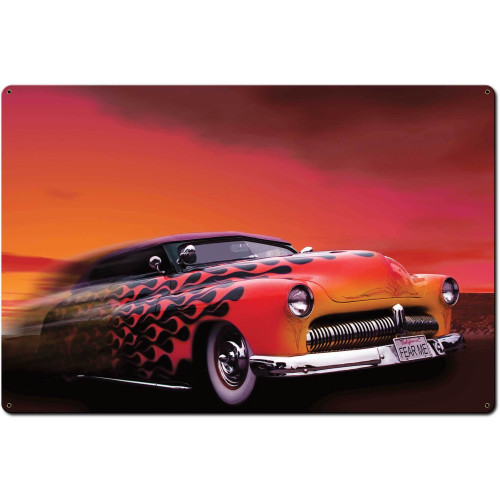 Retro Car 2 Metal Sign - 36" x 24"