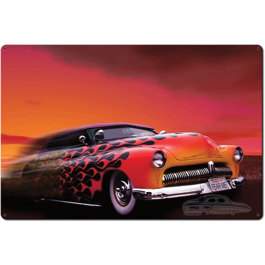 Retro Car 2 Metal Sign - 36" x 24"