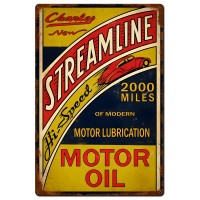 Streamline Motor Oil Metal Sign - 24" x 36"