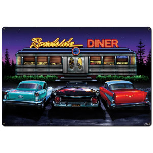 Roadside Diner Metal Sign - 36" x 24"